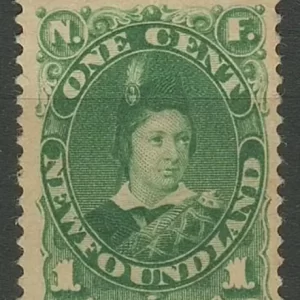 Canada – Newfoundland 1887 /1896 1c Dark green Unused stamp