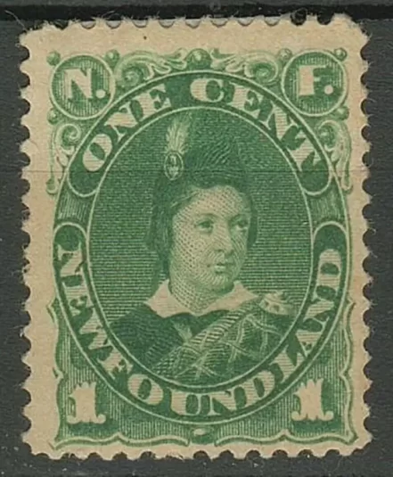 Canada – Newfoundland 1887 /1896 1c Dark green Unused stamp