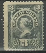 Canada - Newfoundland year 1890 - 3c. stamp Queen Victoria ☀ Unused MH