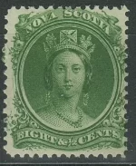 Canada Nova Scotia year 1860 stamp 8½c green