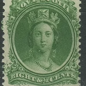 Canada Nova Scotia year 1860 stamp 8½c green