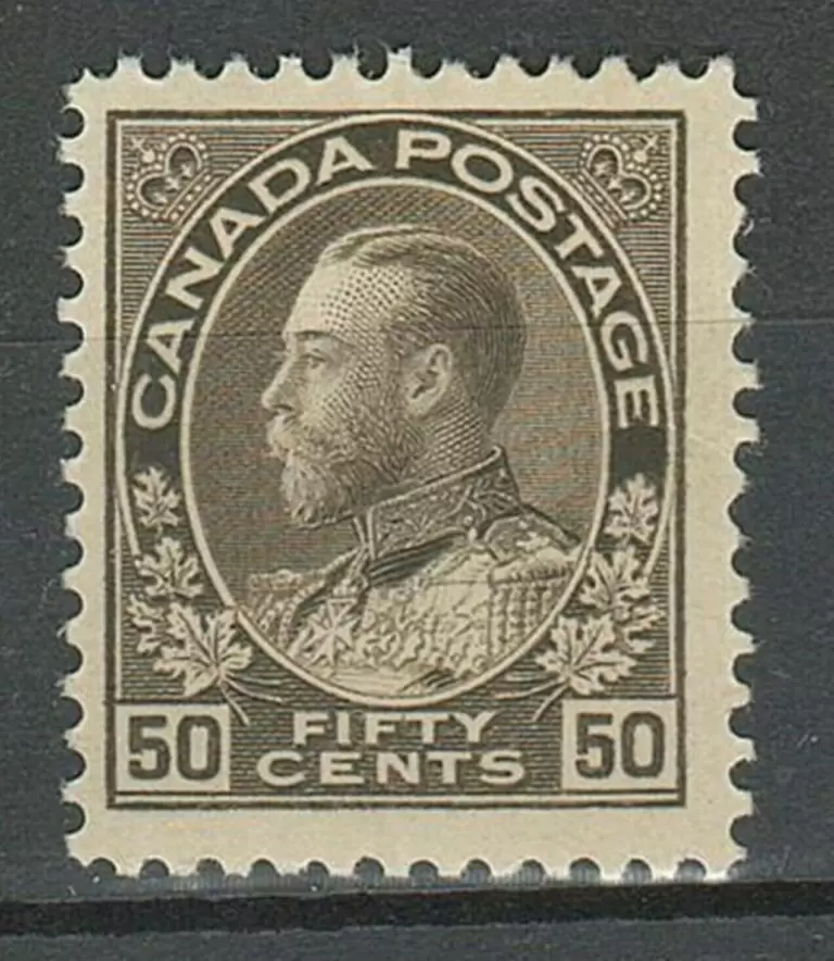 Canada year 1912 stamps 50c Grey Black MLH stamp