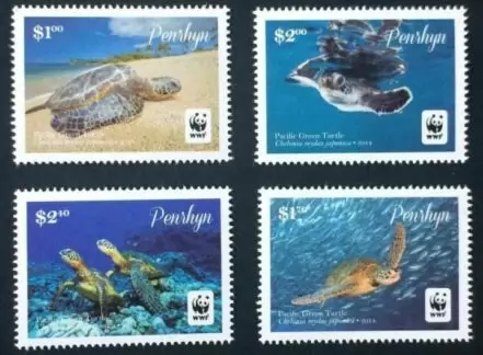 Cook Islands year 2014 - Fauna / Marine Life Turtles MNH (**) set