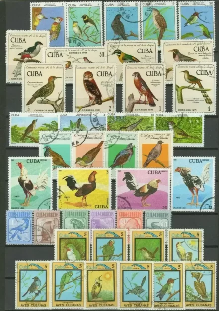 Cuba Fauna Bird postage stamps lot