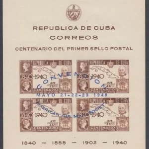 Cuba year 1948 American Air Mail Society Convention block