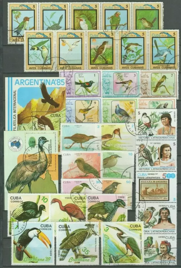 Cuba year 1950 / 1970 Fauna Birds stamps