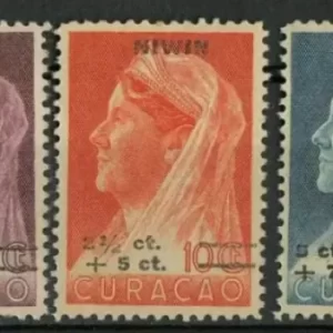 Netherlands Curacao Set year 1947 Overprint NIWIN Mint never hinged