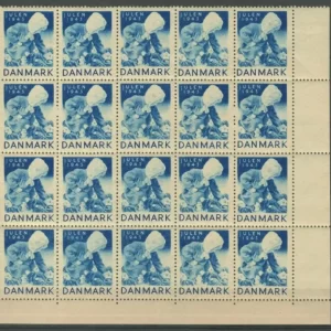 Denmark Christmas Seal 1943 MNH block of 20