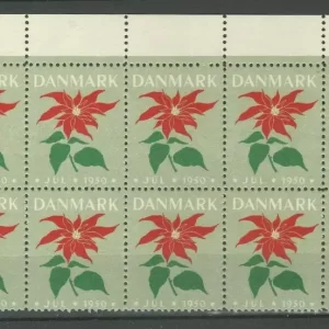 Denmark Christmas Seal 1950 Flora – Flowers MNH block