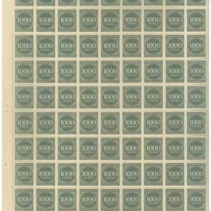 Deutsche Reich 1923 1000 Mark full sheet Mi 273