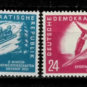 East Germany / DDR year 1951 The Championship of Winter Sports MNH