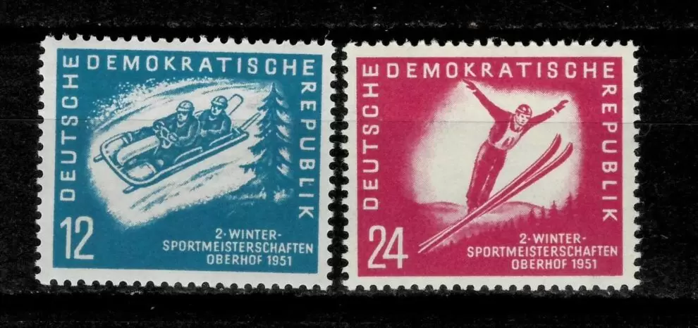 East Germany / DDR year 1951 The Championship of Winter Sports MNH