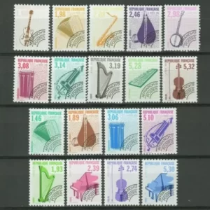 France 1990/92 Musical Instruments – Precanceled MNH