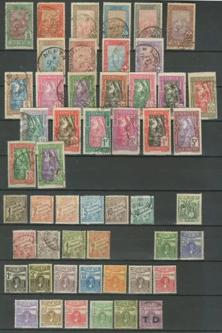 France Colonial Postal Tunisia Post Tax lot MH/Used stamps