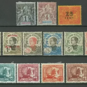 France Indochina year 1892/1930 stamps MH lot