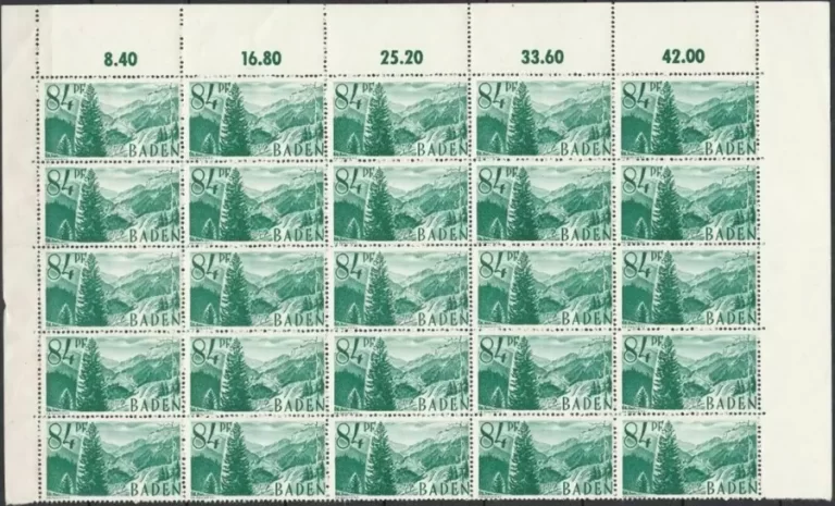 French zone Baden 1947 Michel No. 12 / sheet part