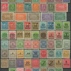 German Reich 1921/23 Numerals, Workers post horns postage stamps collection