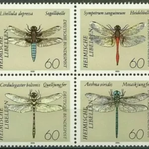 Germany year 1991 Fauna / Dragonflies - postage stamps