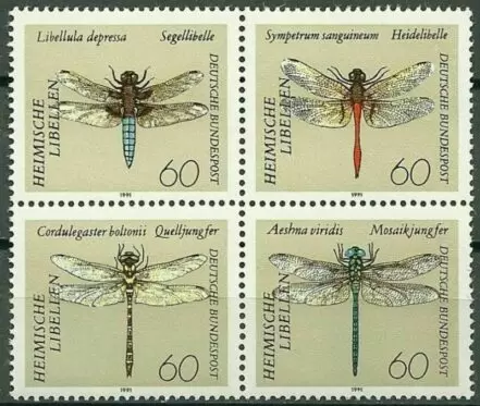 Germany year 1991 Fauna / Dragonflies - postage stamps