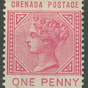 Grenada year 1883 - 1d Carmine SG.31 - Cat £90 MH stamp