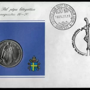 HUNGARY - 100 Forint 1991 - Pope John Paul II Coin Cover, First Day of Issue