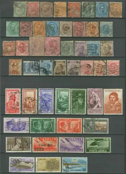 Italy Kingdom year 1870/1950 stamps Used lot