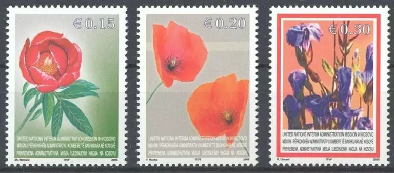 Kosovo year 2005 Flora - Flowers complete set postage stamps