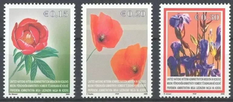 Kosovo year 2005 Flora - Flowers postage stamps