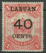 Labuan 1895 40c/1$ MH Stamp