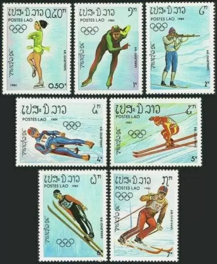 Laos year 1984 14th Winter Olympic Games – Sarajevo postage stamps