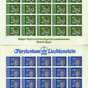 Liechtenstein 1981 Coats of Arms stamps Full Sheet