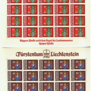 Liechtenstein 1981 Coats of Arms stamps Full Sheet