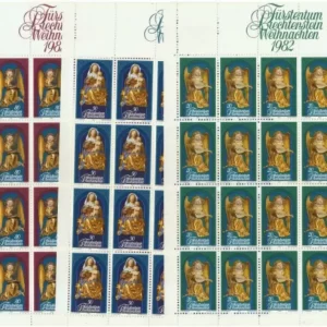 Liechtenstein 1982 Art / Christmas 3v - Full Sheet of 20 MNH **