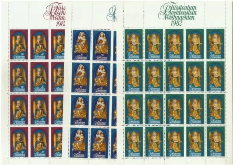 Liechtenstein 1982 Art / Christmas 3v - Full Sheet of 20 MNH **