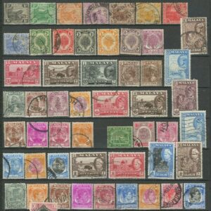 Malaya states – Perak, Kedah & Singapore 1891/1950 Used postage stamps