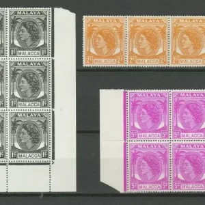 Malaysia / Malacca 1954 issue Lot of blocks