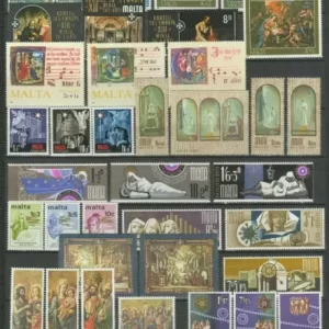 Malta year 1970 / 1985 Christmas - religious art stamps