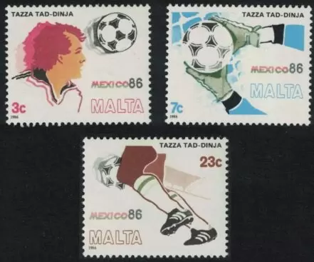 Malta year 1986 stamps - FIFA Football World Cup Mexico set MNH(**)