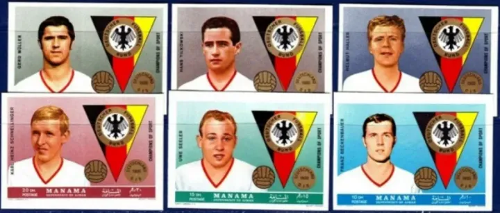 Manama postage stamps year 1969 German Football players