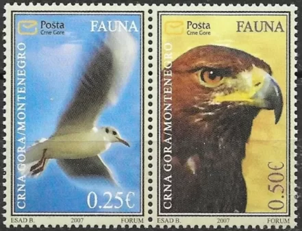 Montenegro 2007 Birds Eagles stamps set MNH