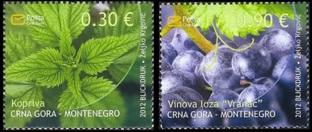 Montenegro 2012 Flora – Nettle. Grapes postage stamps