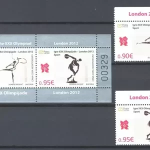 Montenegro 2012 Summer Olympic Games London set postage stamps