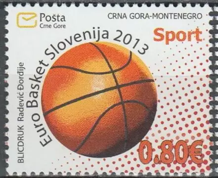 Montenegro year 2013 stamp Sport - Euro Basket Slovenia ☀ MNH**