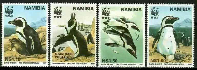 Namibia 1997 WWF Birds – Penguins postage stamps