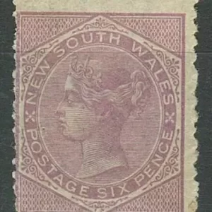 New South Wales 1871 6 p.pale lilac MH stamp