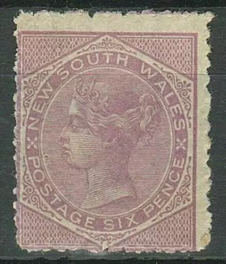 New South Wales 1871 6 p.pale lilac MH stamp