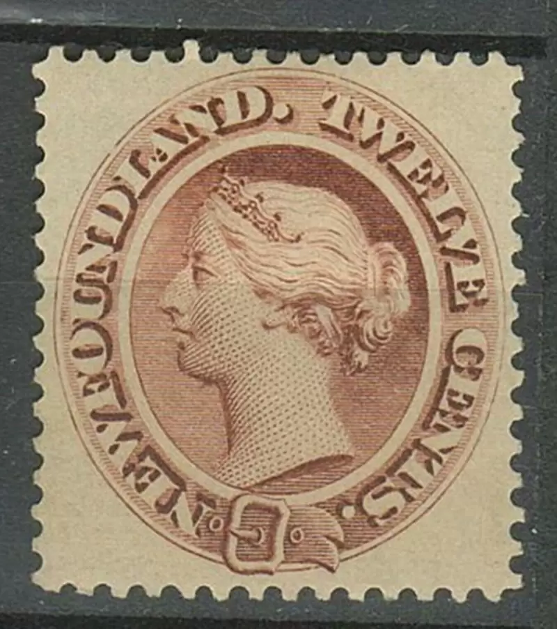 Newfoundland year 1887 stamp - 12c. Brownish red Unused MH