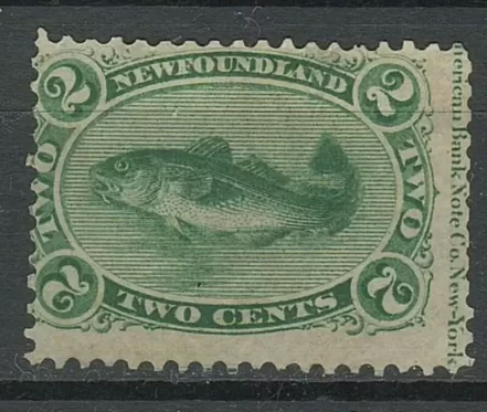 Newfoundland year 1866 2 c. stamps Fish