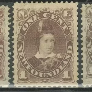 Newfoundland year 1880/96 stamps 1c. Brown and red brown