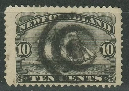 Newfoundland year 1887 10 cent stamp Used